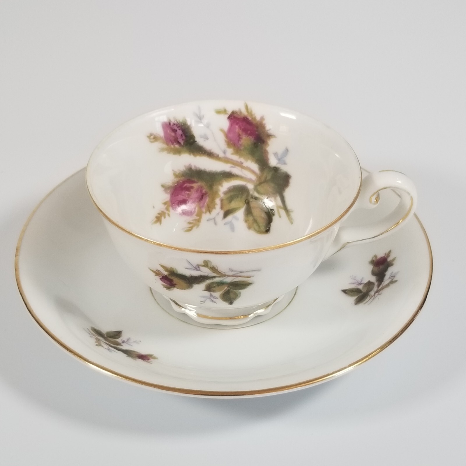 Vintage Miniature Rossetti Pink Rose Cup and Saucer Made In Occupied Japan 