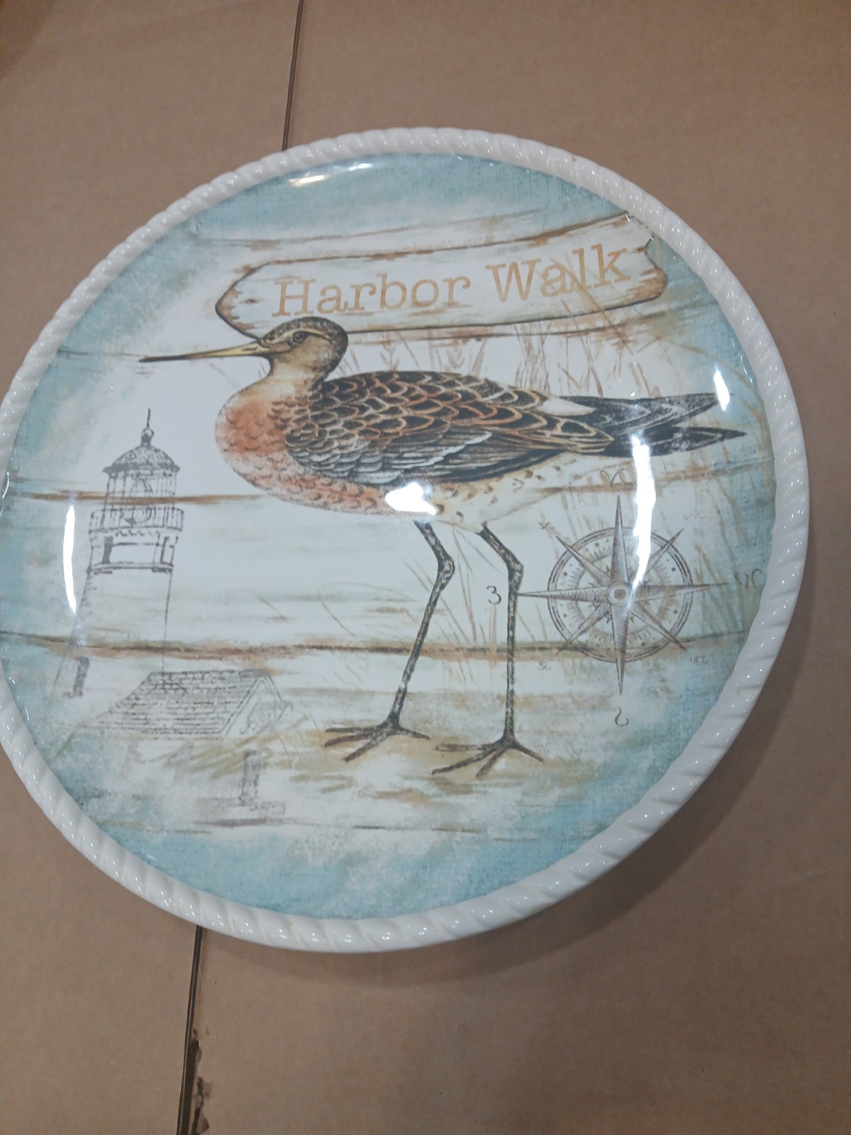 Certified International – Beach Cottage – Coastal – Dinner Plate – Brown Crane
