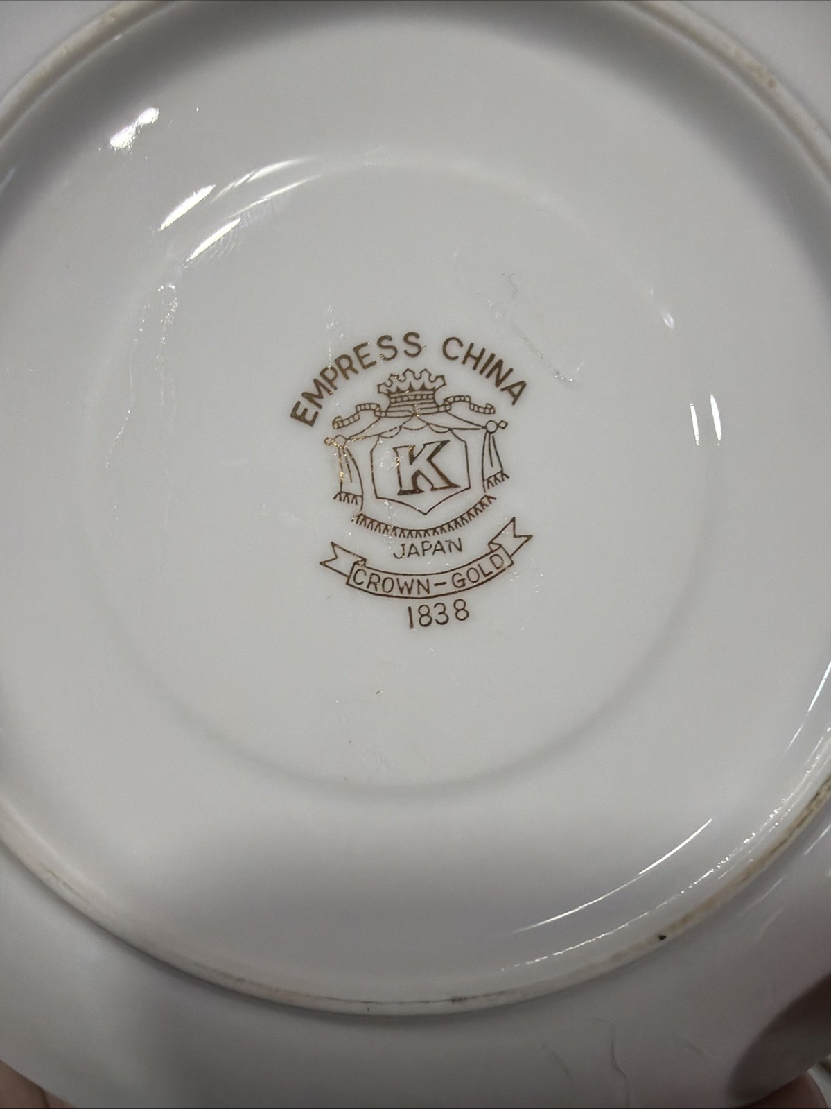 Set Of 5 Vintage Empress China Crown Gold 1838 Saucers 6” Japan