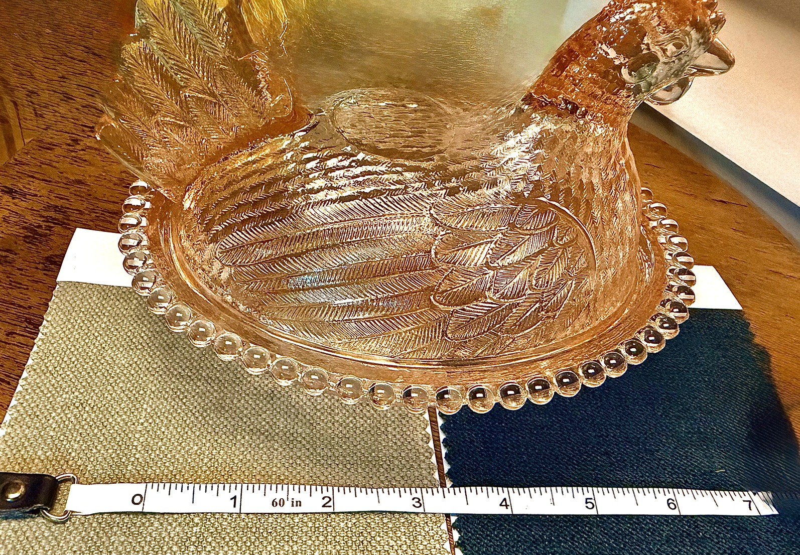 Vintage Indiana Glass Pink Hen On Nest Covered Dish 7” Dusty Rose Candy Dish