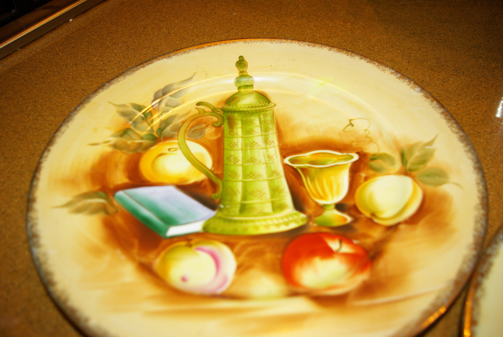 Porcelian Hand Painted Fruit Wall Decor Plates signed J Nagasaki