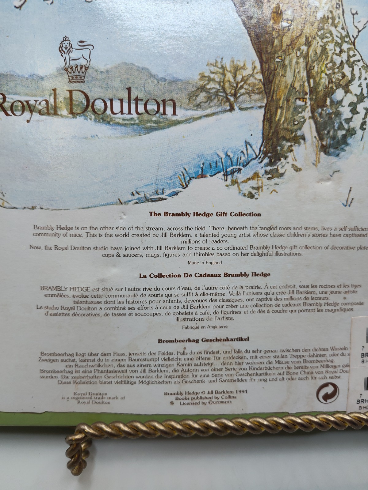 Royal Doulton Brambly Hedge Plate 8” Year 1997 New With Box