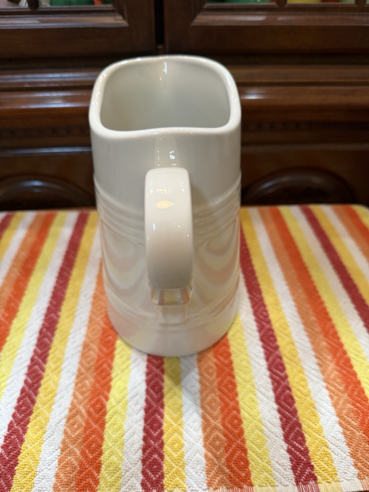 Fiesta Linen Farmhouse Pitcher Pristine New 2026 8 1/2 Inches Tall 74 Ounces