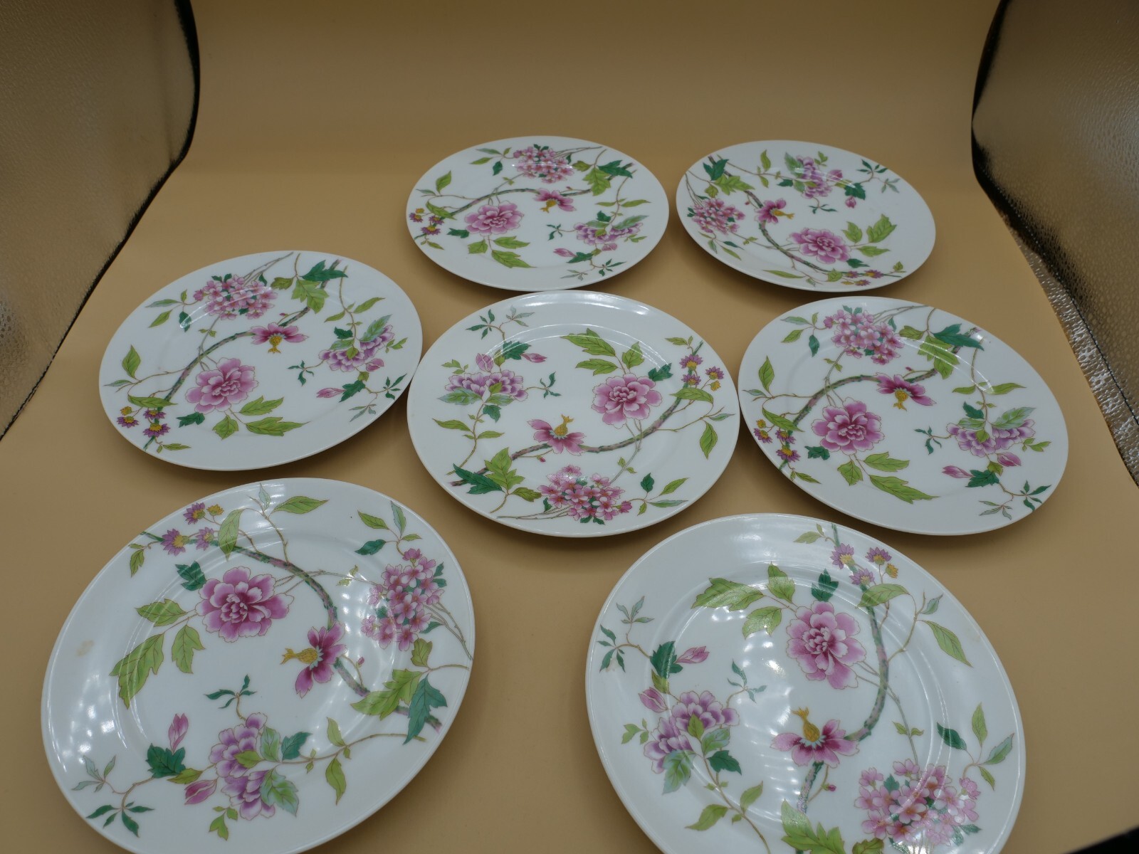 Set of 7 HEINRICH Germany Floral Dessert Plates 6.5in