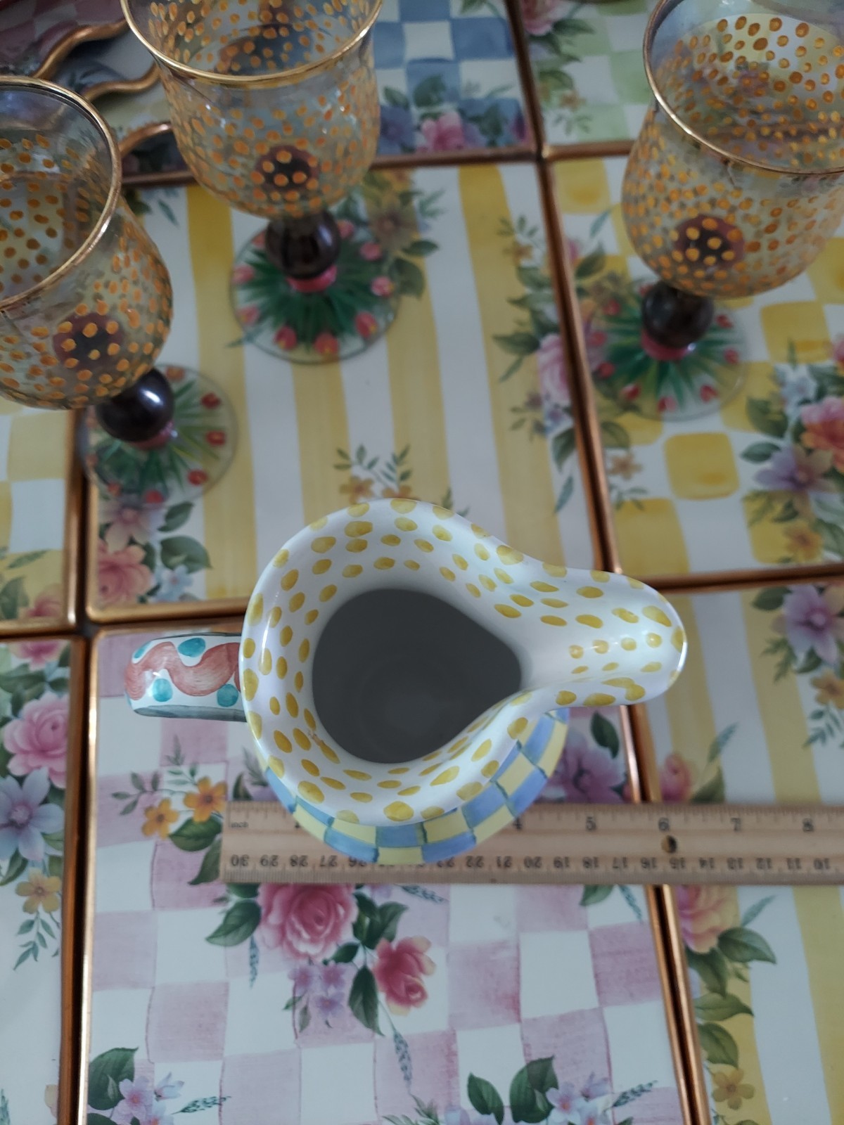 MacKenzie-Childs Odd Fellows Ceramic Creamer Pitcher