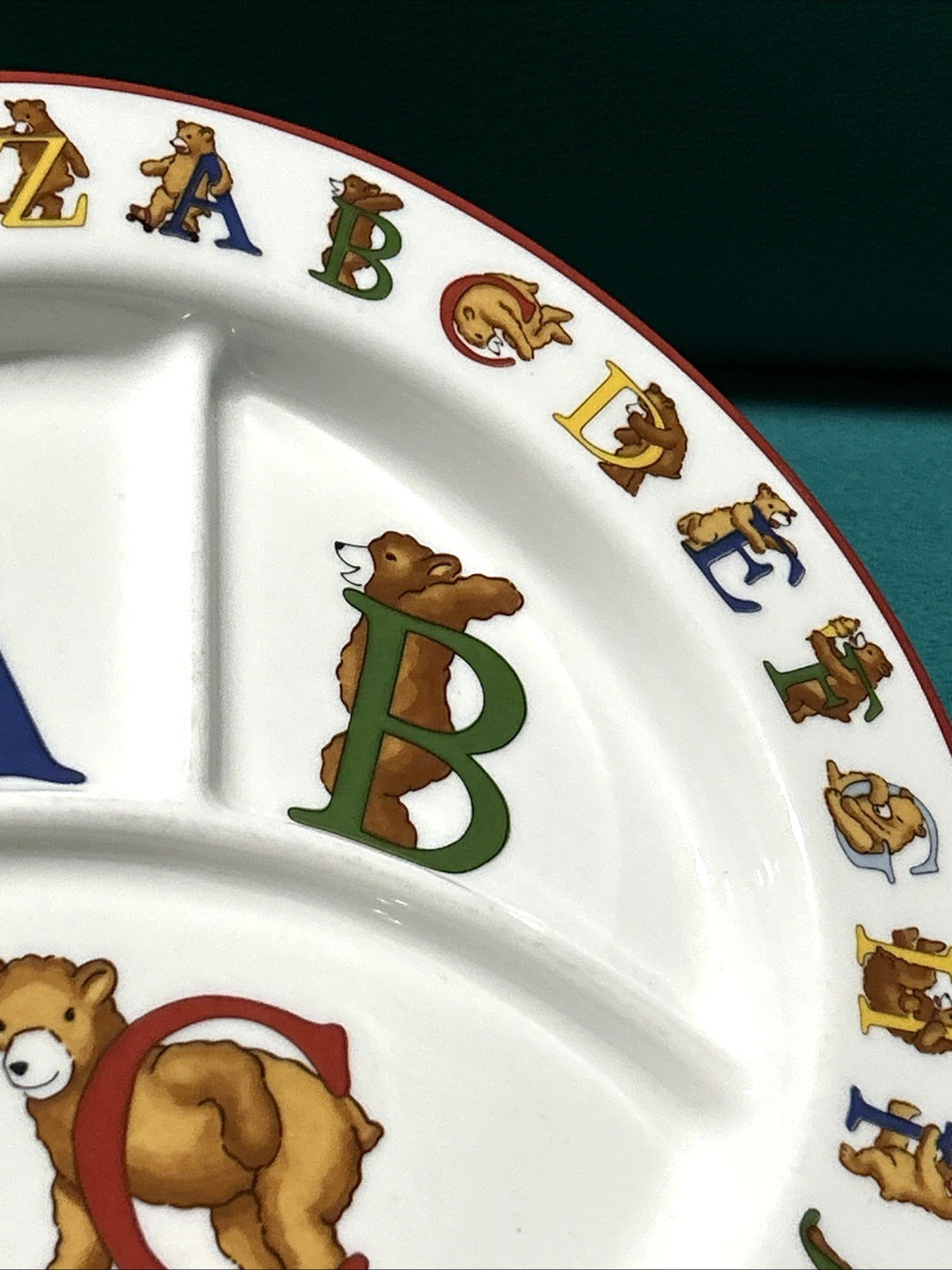 Tiffany & Co. ALPHABET BEARS 8-3/4″ Child’s Divided Plate, Dish EUC