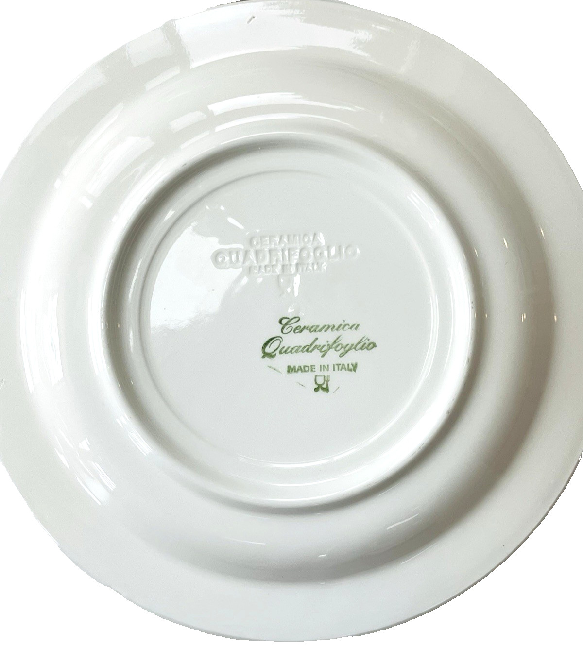 CERAMICA QUADRIFOGLIO ITALY BLUE & WHITE DINNER PLATE 10.25″ 5 AVAIL. VERY GOOD