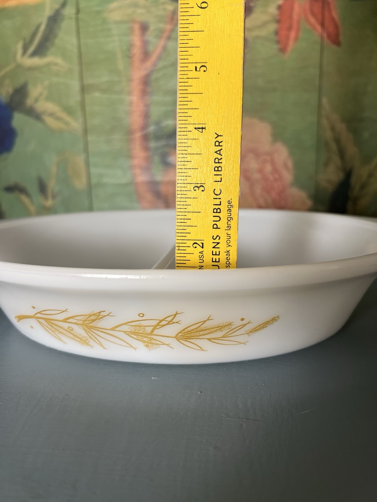 Vtg GlasBake Divided Casserole Dish J-239 Milk Glass USA