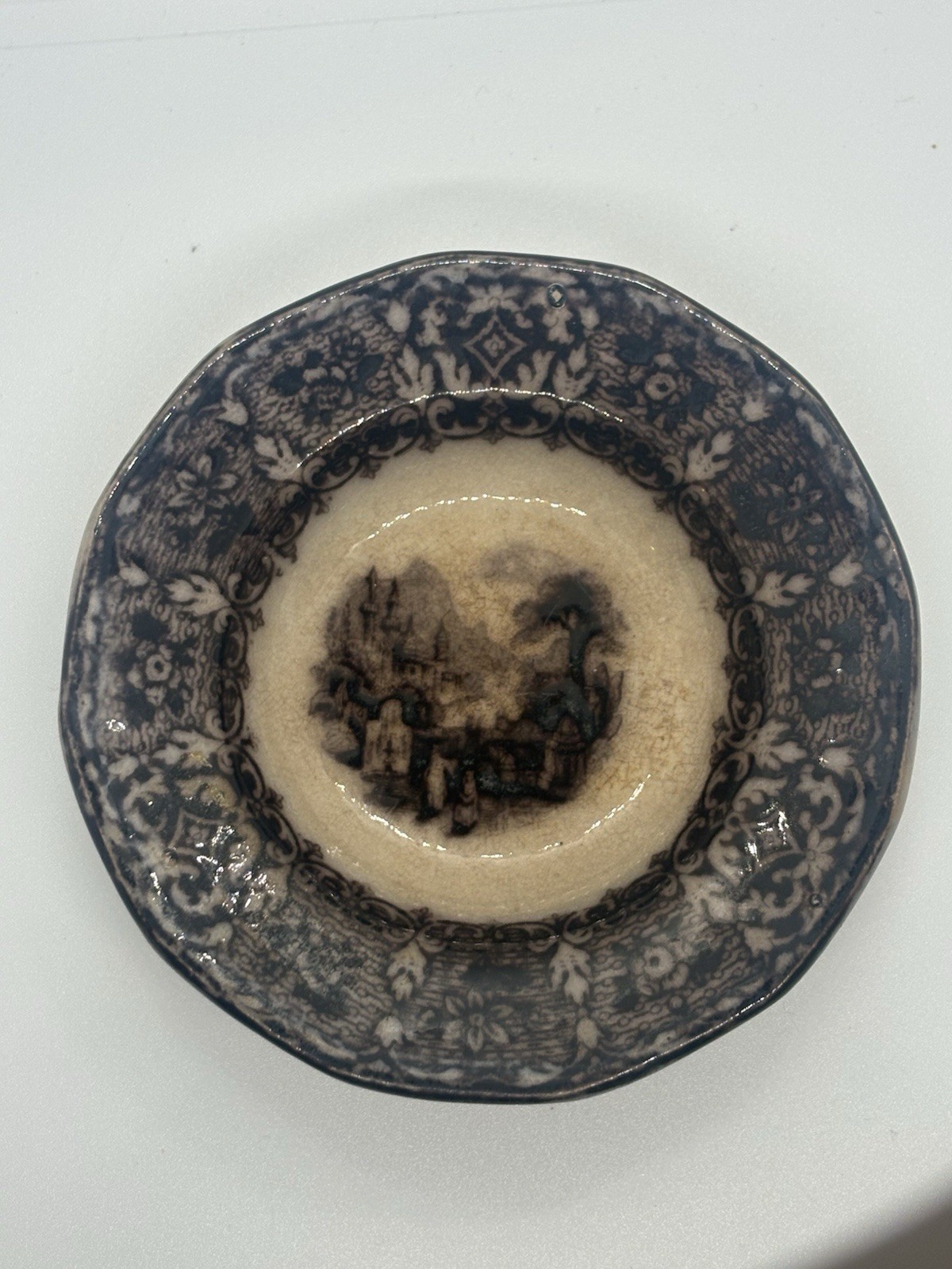 Antique English transferware 4” Dish