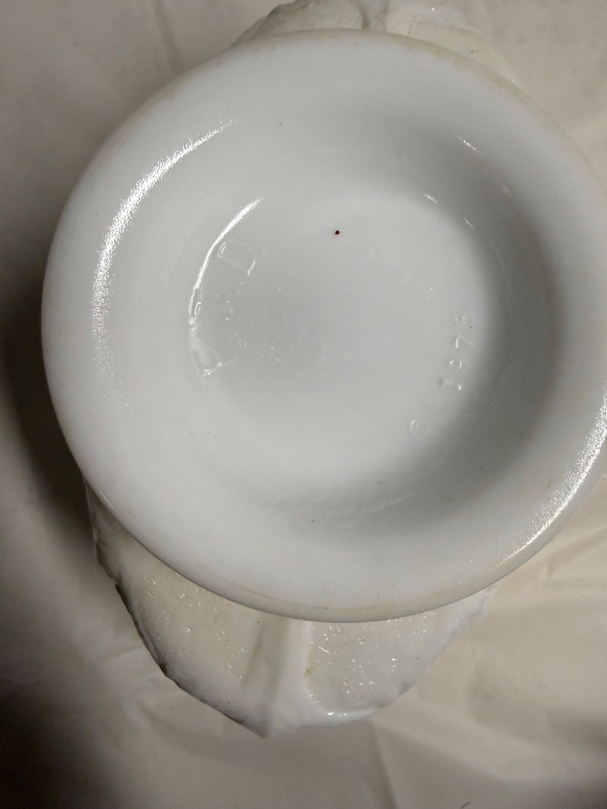 Vintage FTD White Milk Glass Oak Leaf Oval Low Footed Bowl Compote Planter 1975