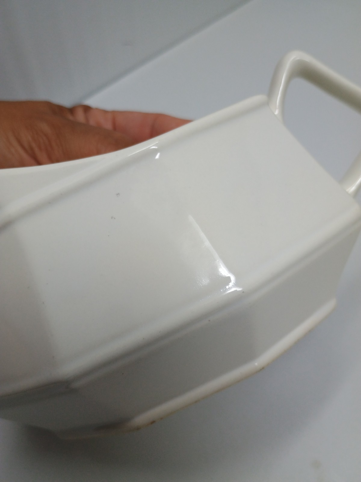 Vintage Homer Laughlin Colonial White Dover Gravy Boat Ivory White Ironstone