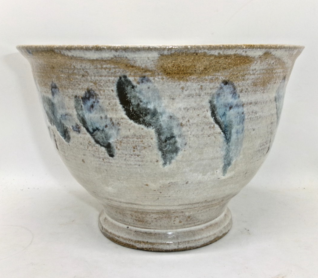 Vintage Buck Run Studio Handthrown Pottery Stoneware Large Bowl Signed 1988