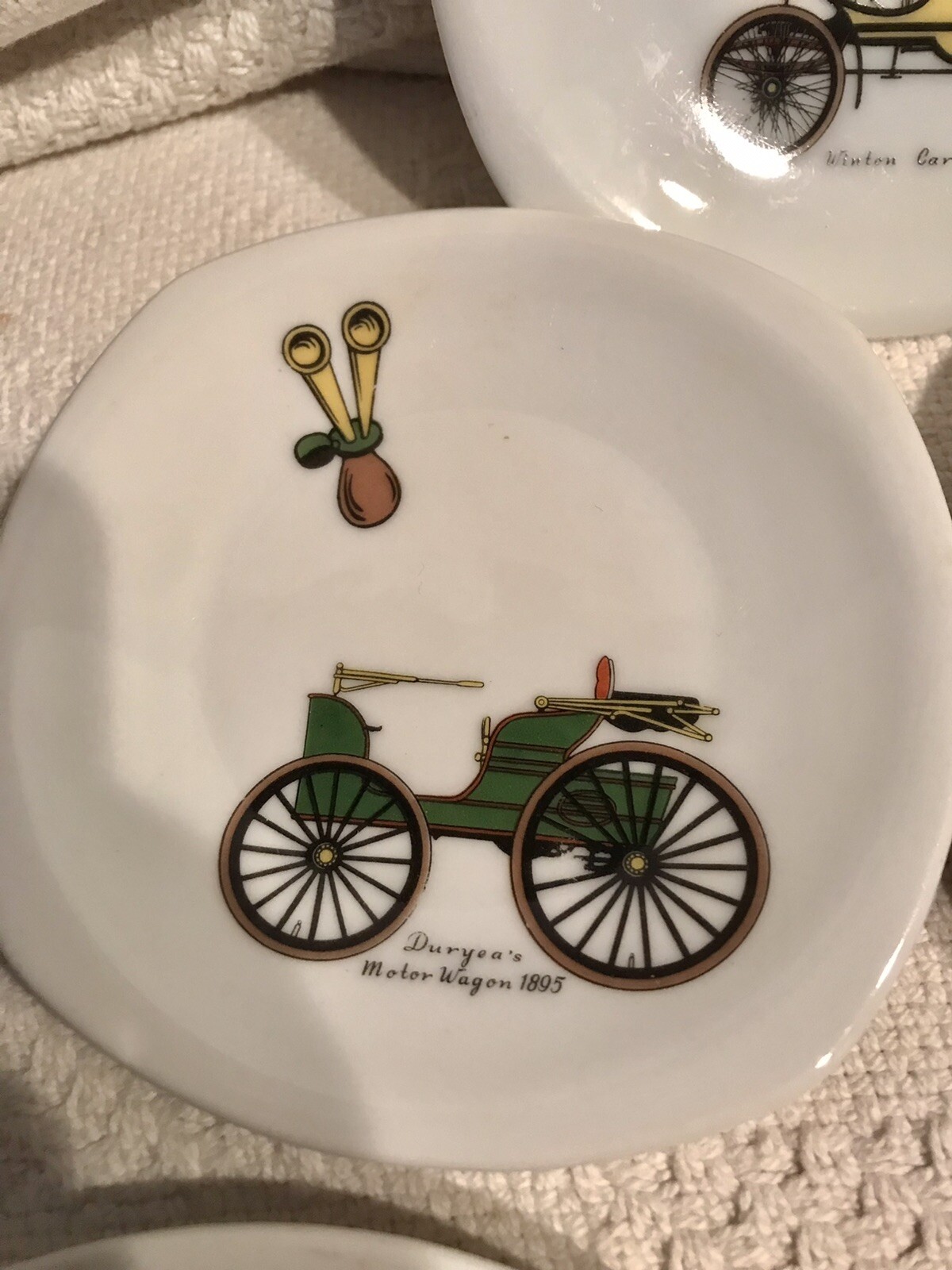 Winterling Marktleuthen (Bavaria) Antique Autos Small plates set of (6) 4.25”