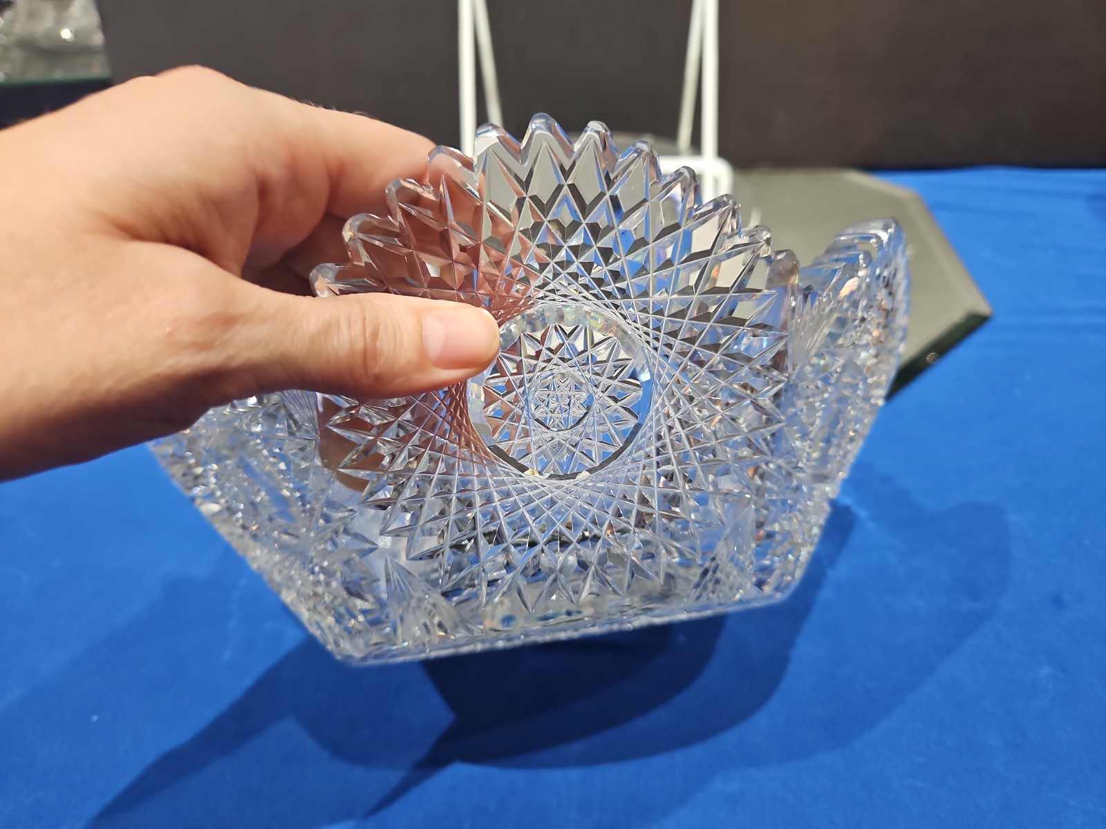 Extra Thick Bowl c.1900 American Brilliant Period Cut Glass Crystal Krantz Smith