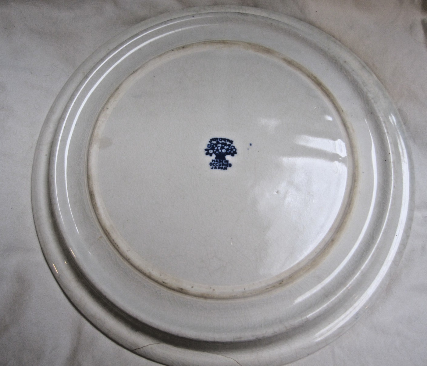 Vtg Rare Made in Occupied Japan Motjama Blue Willow Divided Dinner Plate 10-1/4″