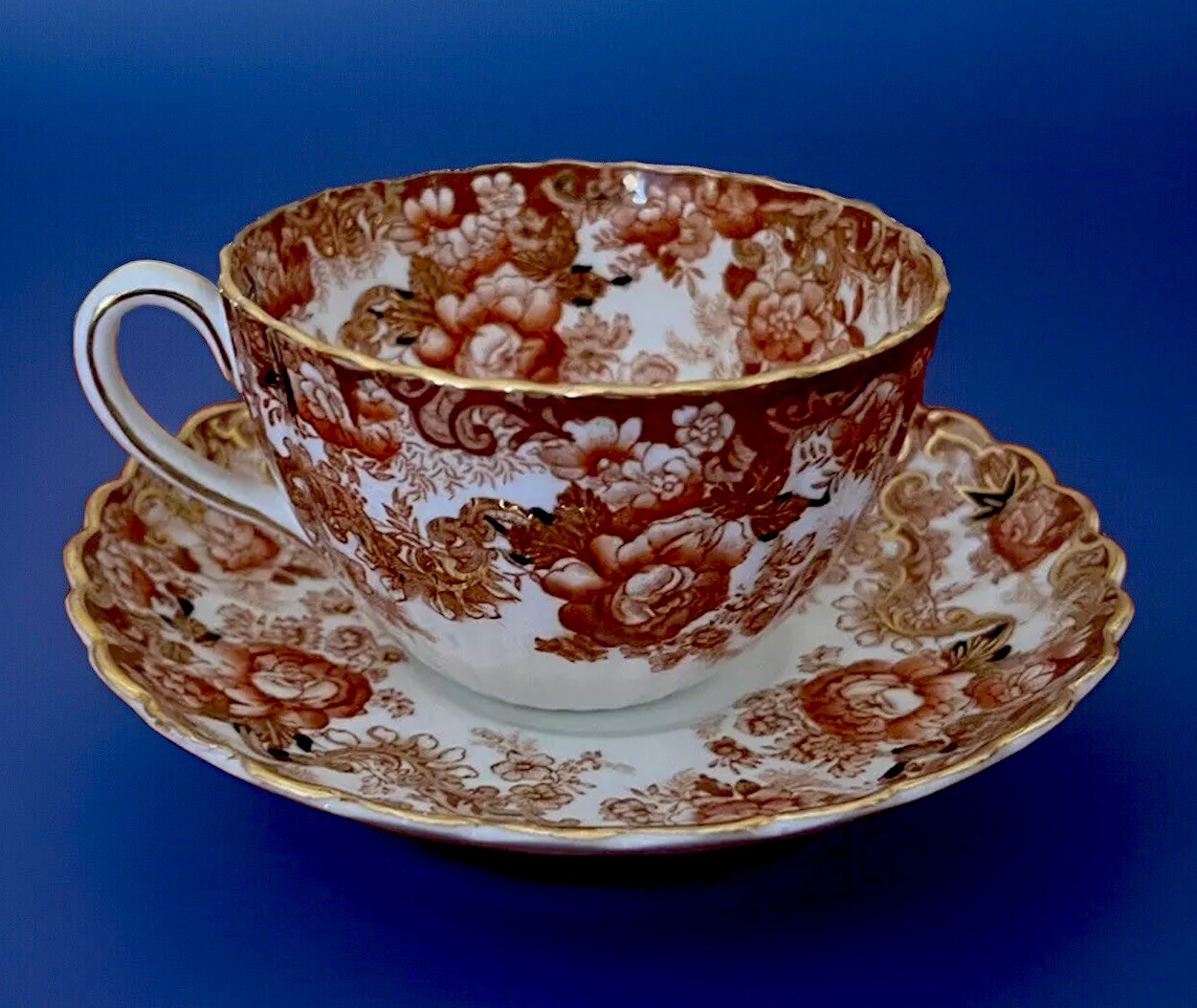 Radfords Fenton Victorian Bone China Tea Cup Saucer Set Gilding Rare