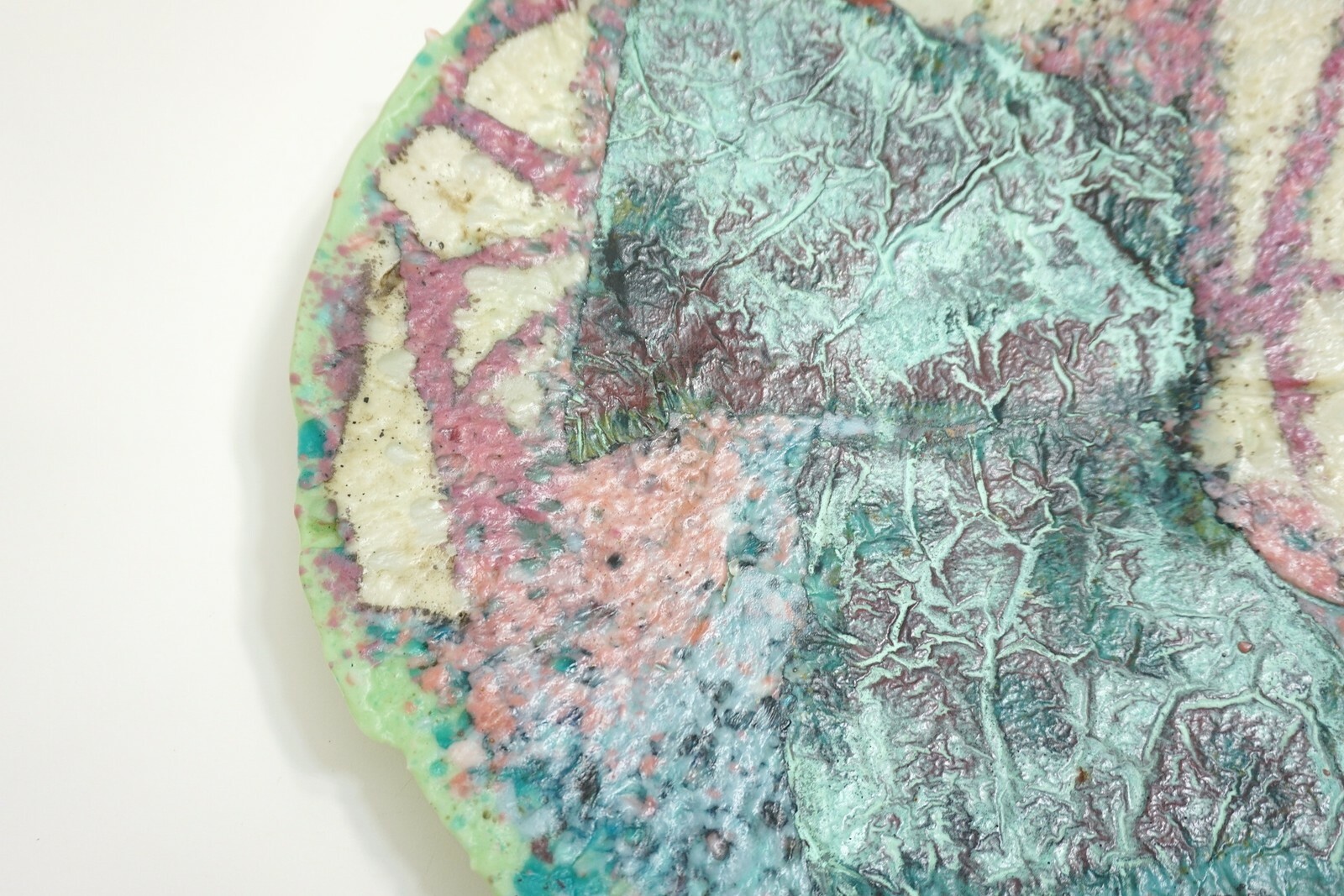 ROGER THOMAS No 20689 Signed Art Glass 15″ Charger Plate RARE Abstract Landscape
