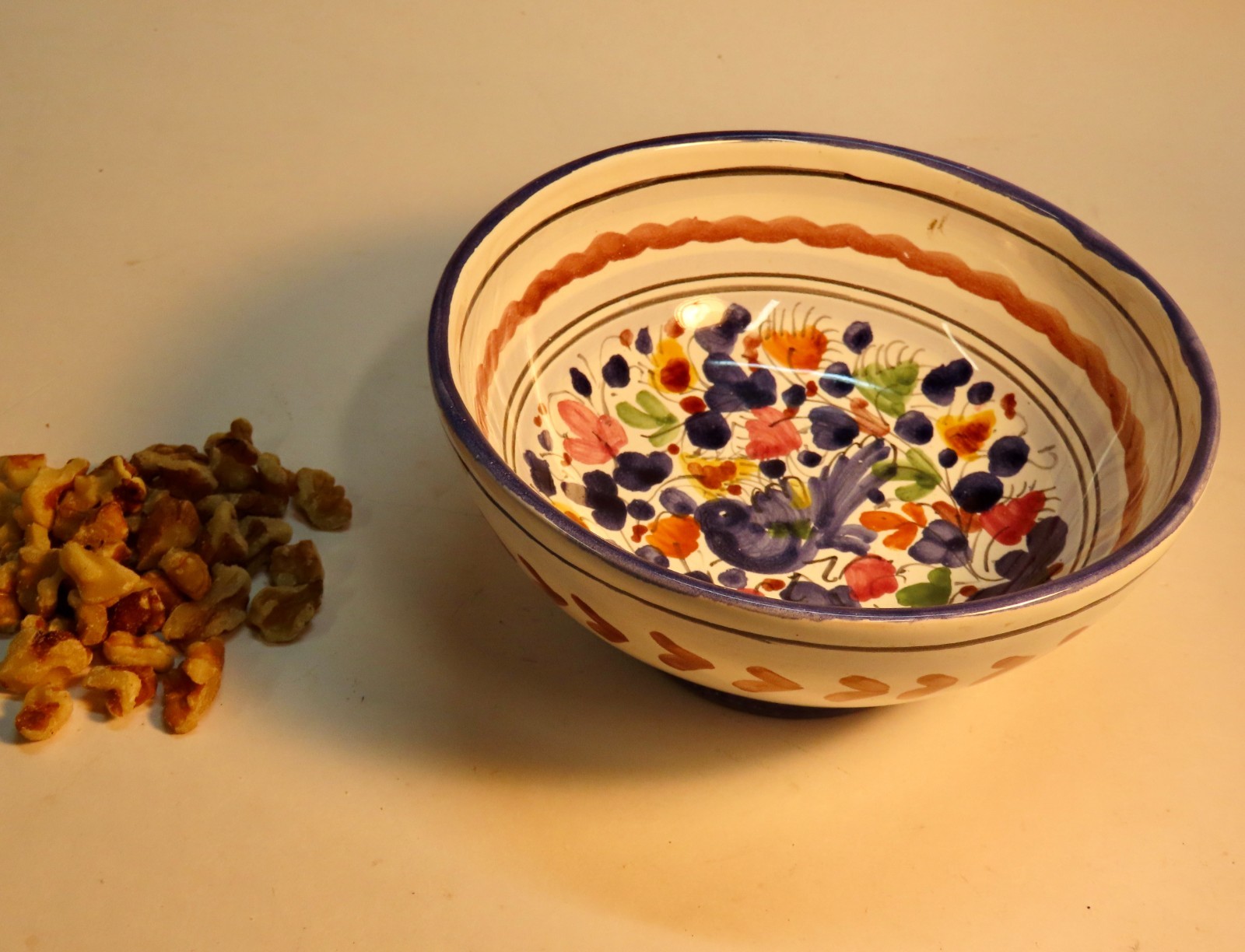 Vintage Deruta Majolica Ceramic Small Bowl Hand-Painted, Italy 5 1/2 Inches, New