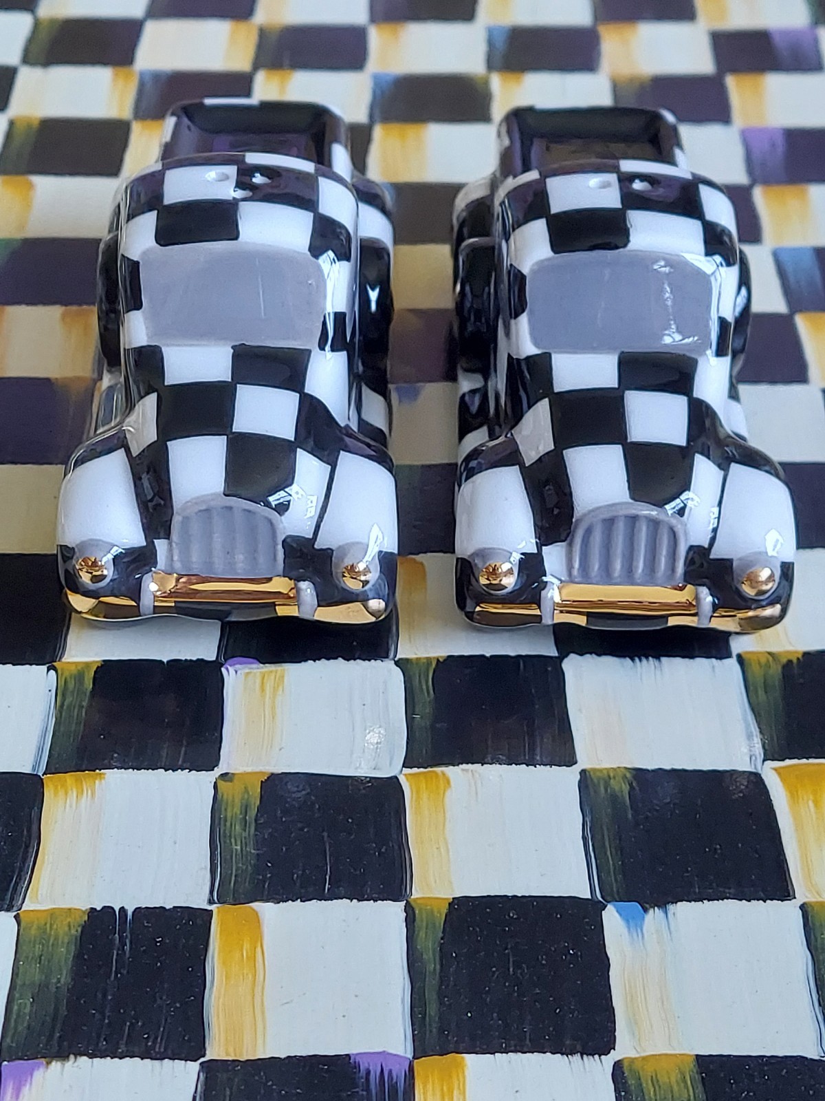 MacKenzie-Childs Courtly Truck Salt And Pepper Shakers