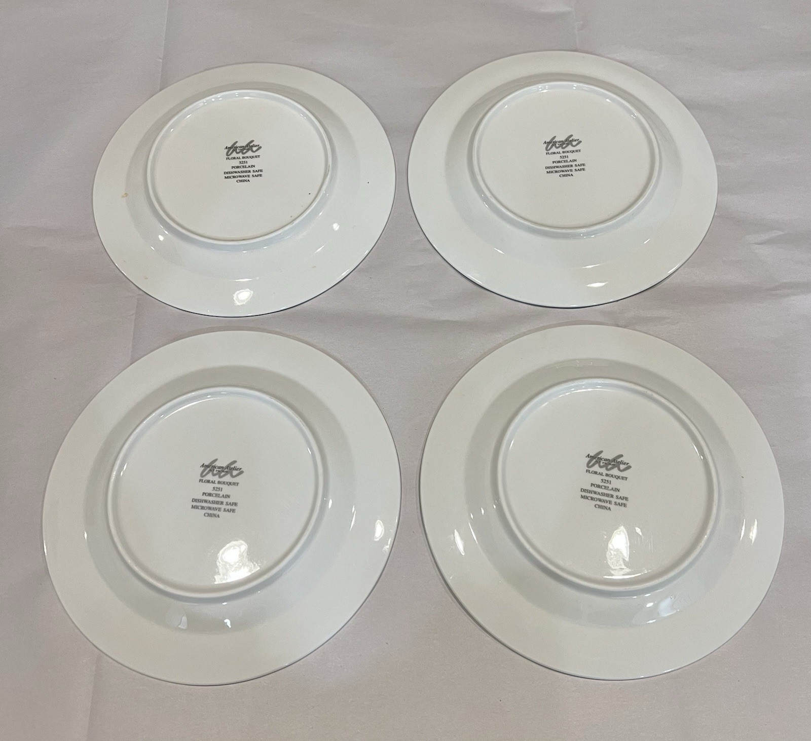 American Atelier Vintage 8 Salad Plates Set of 4 Floral Pattern