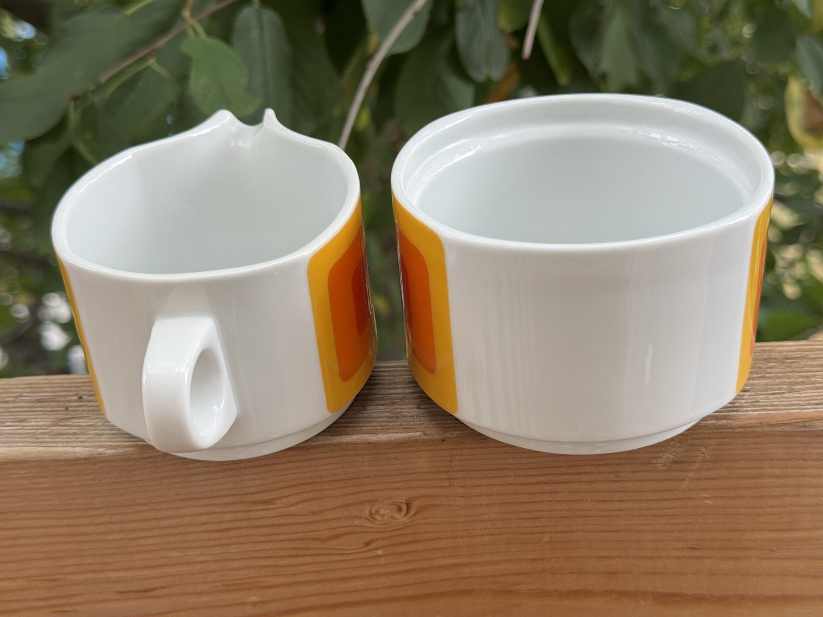 Vintage Rosenthal Studio Line Wolf Karnagel MCM Creamer & Sugar Pot Set Orange