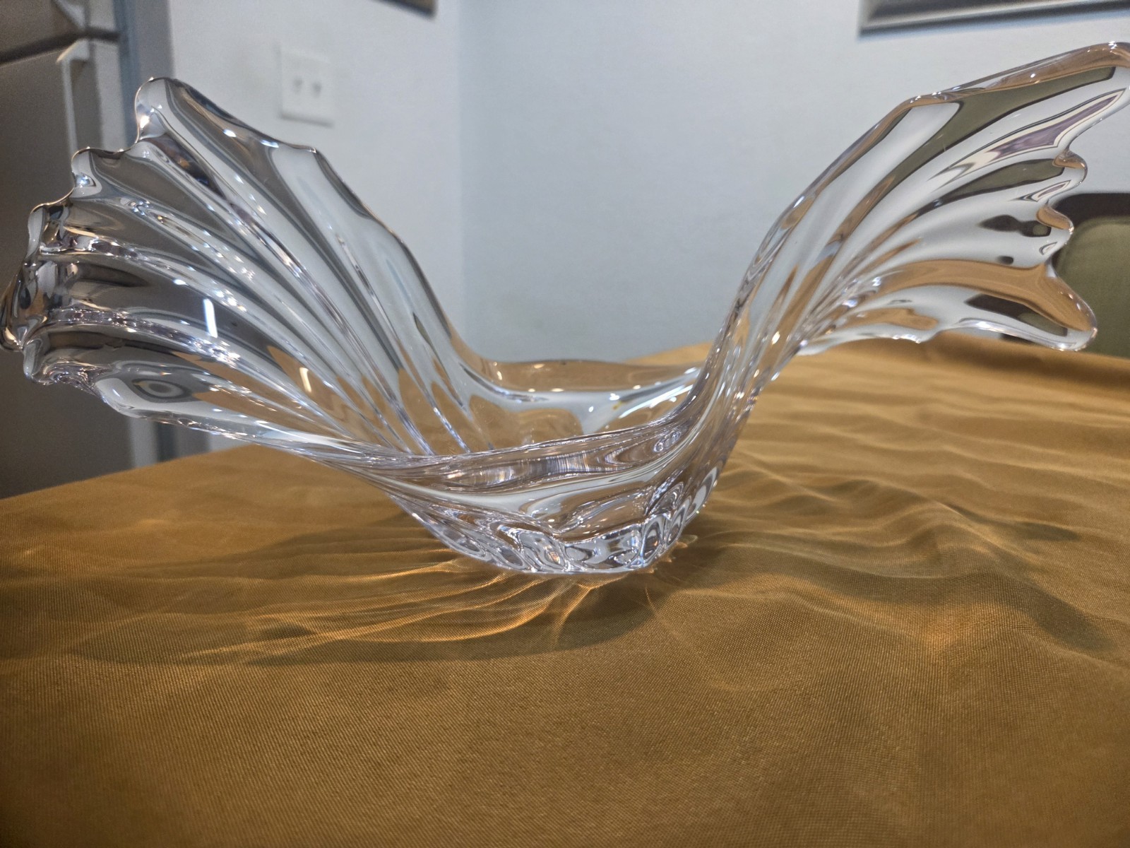 Gorgeous Art Vannes France Lead Crystal Centerpiece 15″ Wide Art Deco