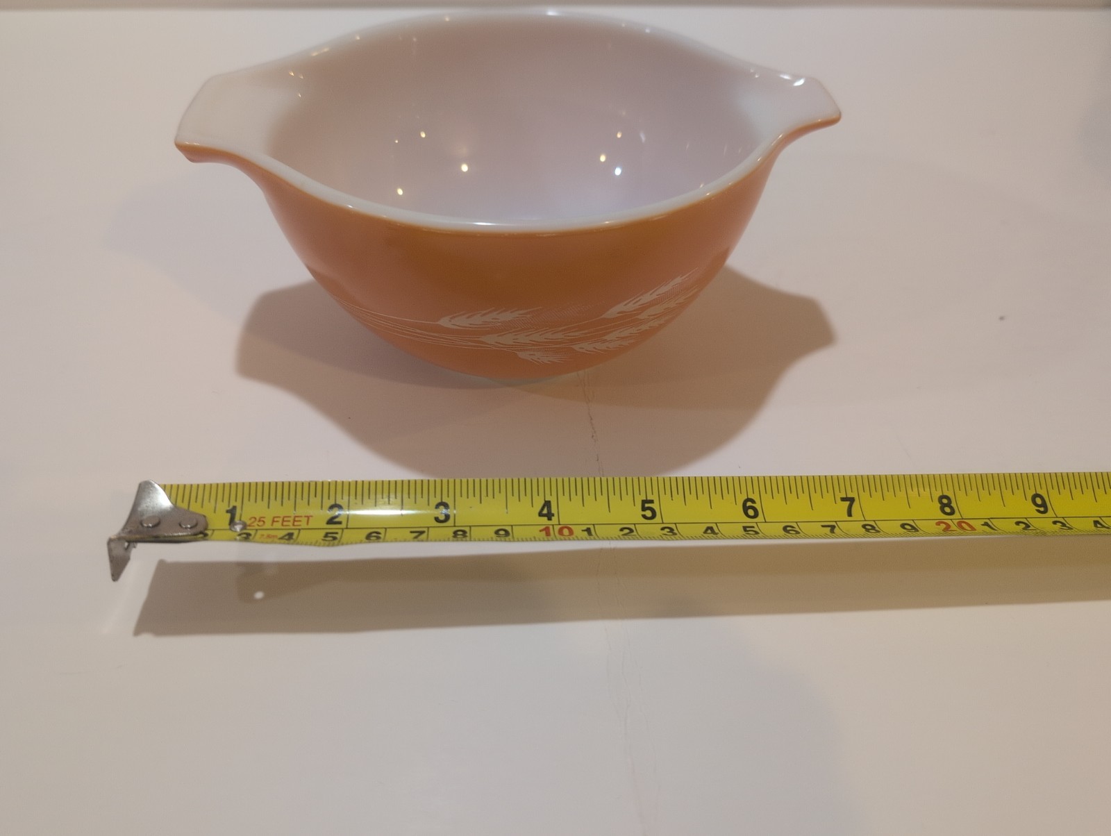 Vintage Pyrex Autumn Harvest Wheat 4 Pc Cinderella Nesting Bowl Set
