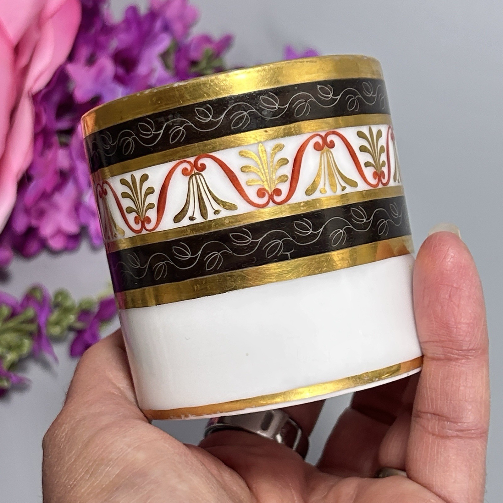 Antique Nast Veiux Paris Porcelain Cup C1815s Gilt French Empire 2.5”H Gold