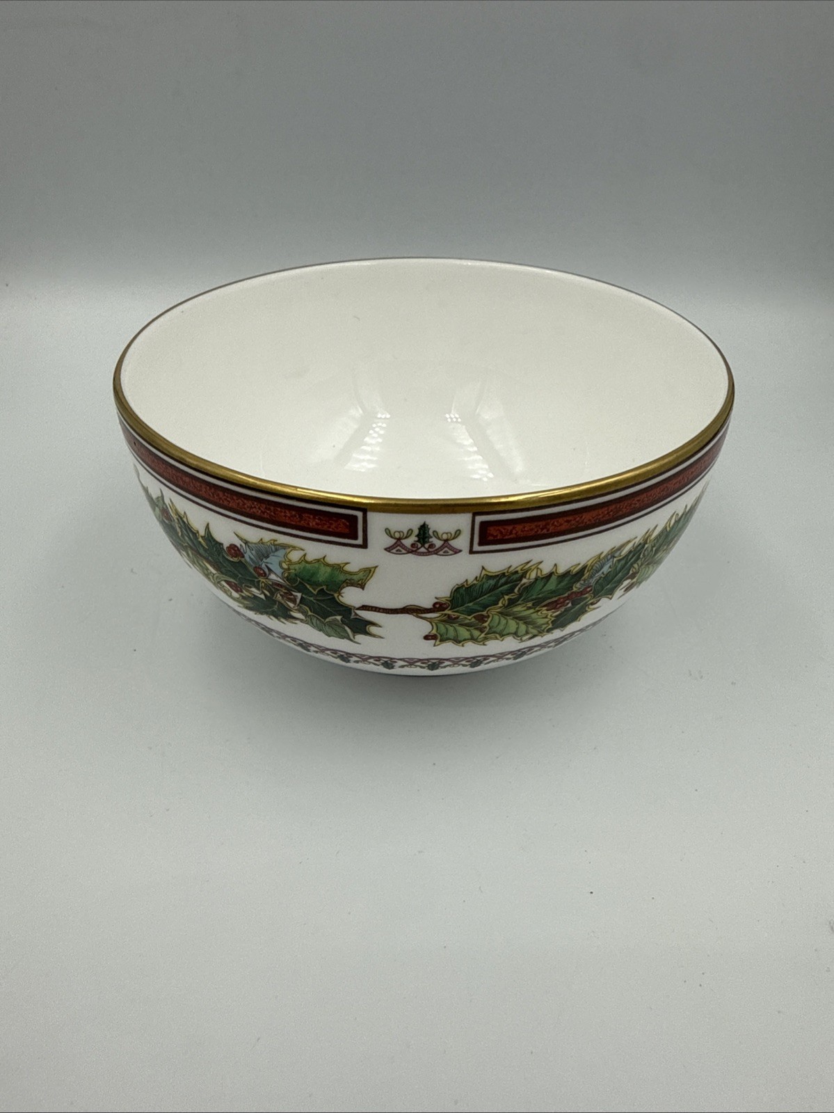 SPODE Christmas Rose Nut Open Sugar Bowl Bone China Holly England 4.25” Y8560-S