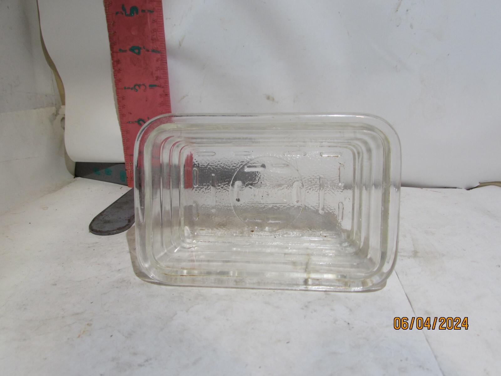 GLASBAKE LITTLE REFRIDGERATOR DISH – MAYBE ENOUGH FOR A QUARTER POUND OF BUTTER