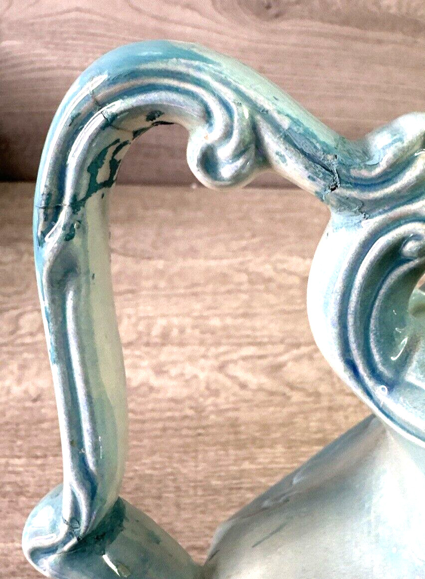 Vintage Arnel’s Blue Pearl Ceramic 10″ Pitcher & 15.5″ Oval Basin Set