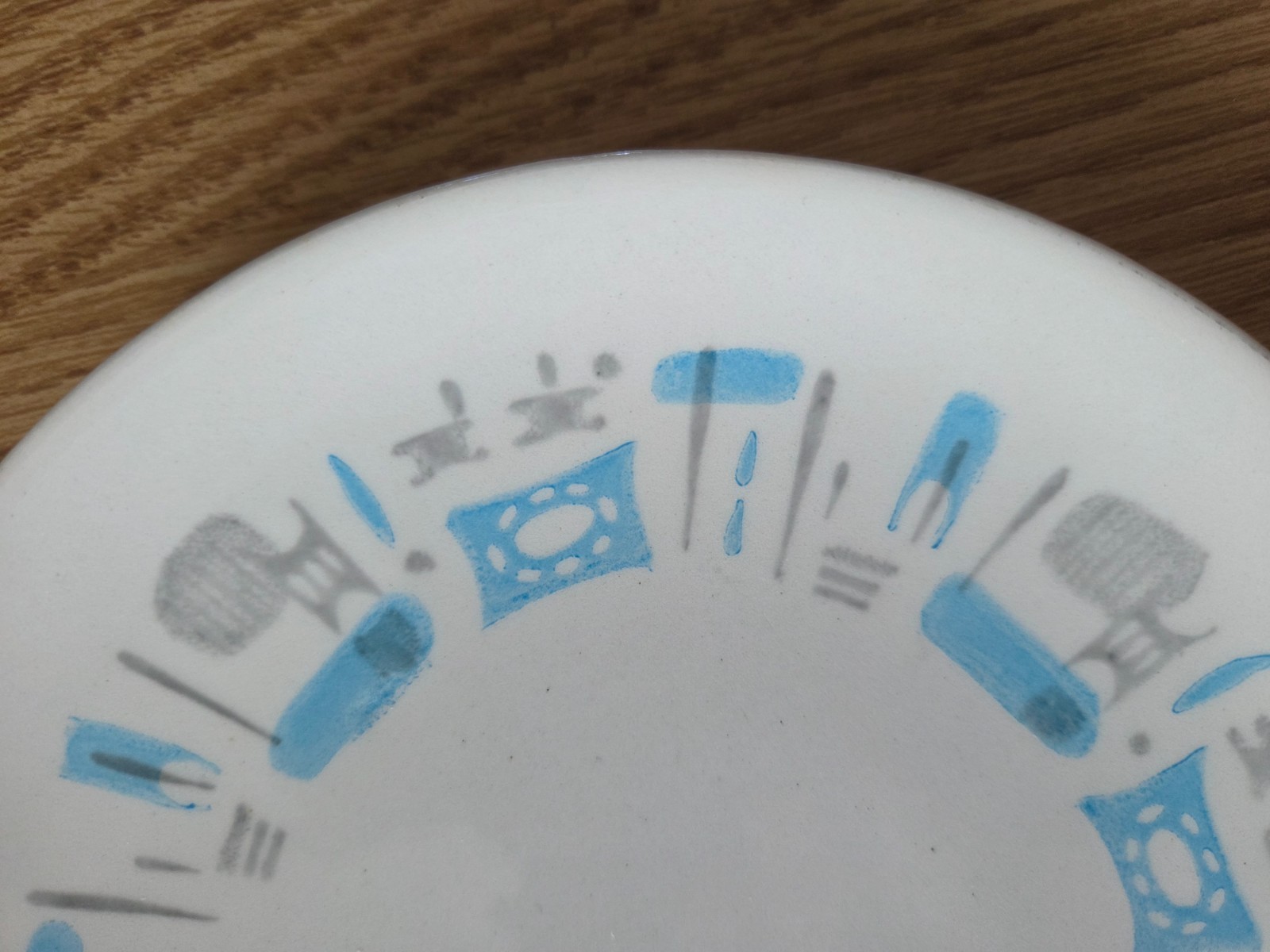 4 VTG Blue Heaven Atomic Royal China 6.25″ Bread Dessert Plates MCM Made in USA