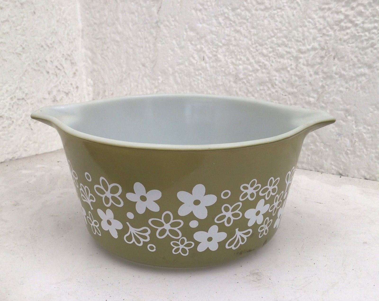 Vintage Pyrex Spring Blossom Crazy Daisy Nesting 1 Quart Casserole Dish 423 Rare
