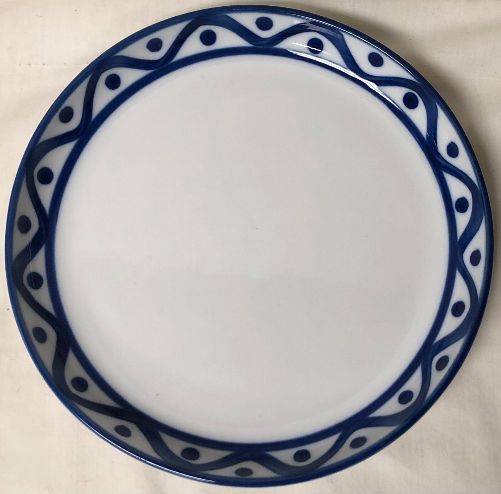 DANSK VNTG CLASSIC HAND PAINT ARABESQUE BLUE WAVE DINNERWARE SALAD PLATE 7 7/8″