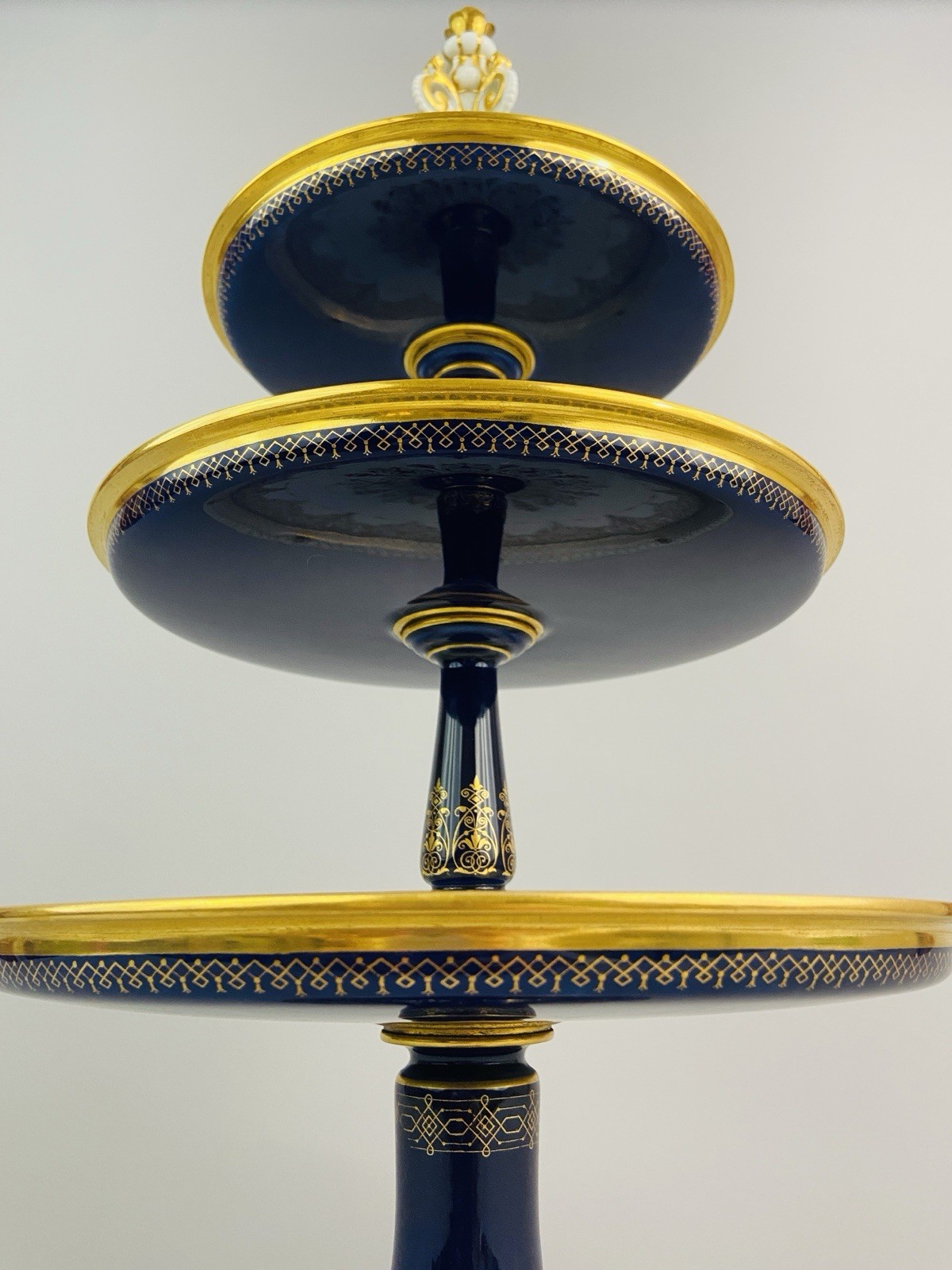 Museum Sèvres Pair Of Three-Tier Dessert Stands 1852, Exceptional Gilding, RARE