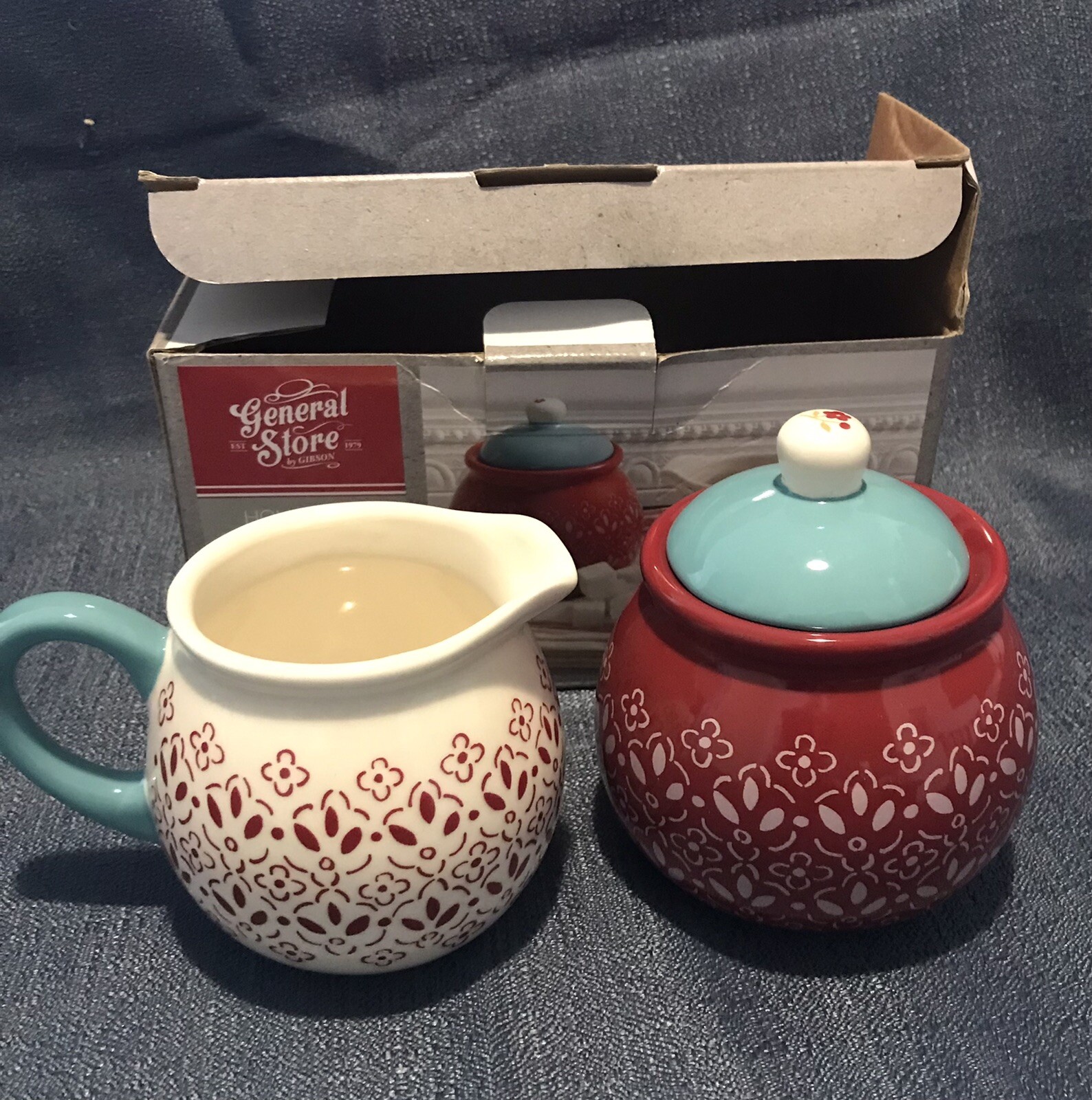 New General Store Sugar and Creamer by Gibson Hollydale Stoneware