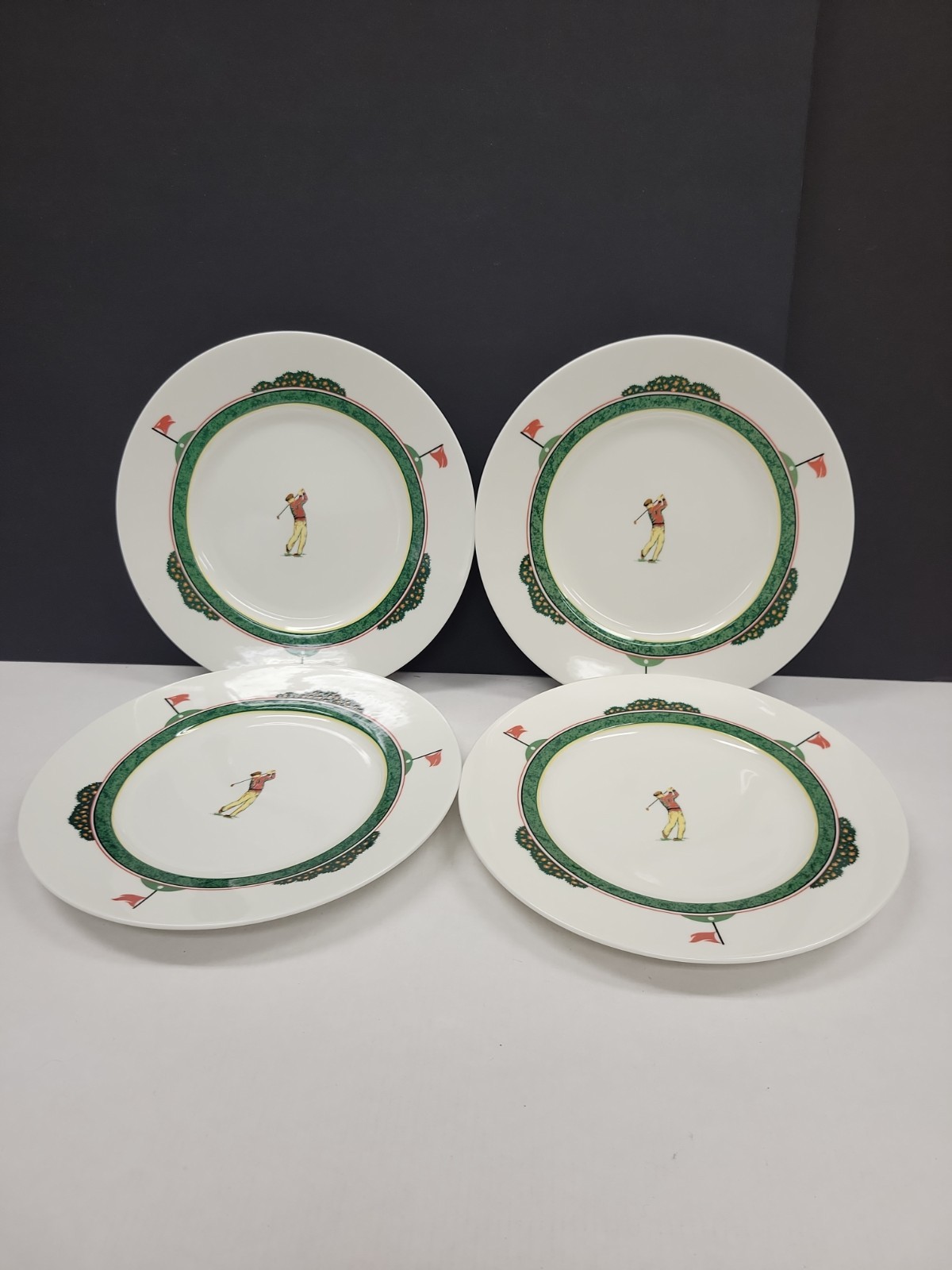 Christopher Stuart Optima Salad Plates Fine China Golf Fairway HK 204 Set Of 4