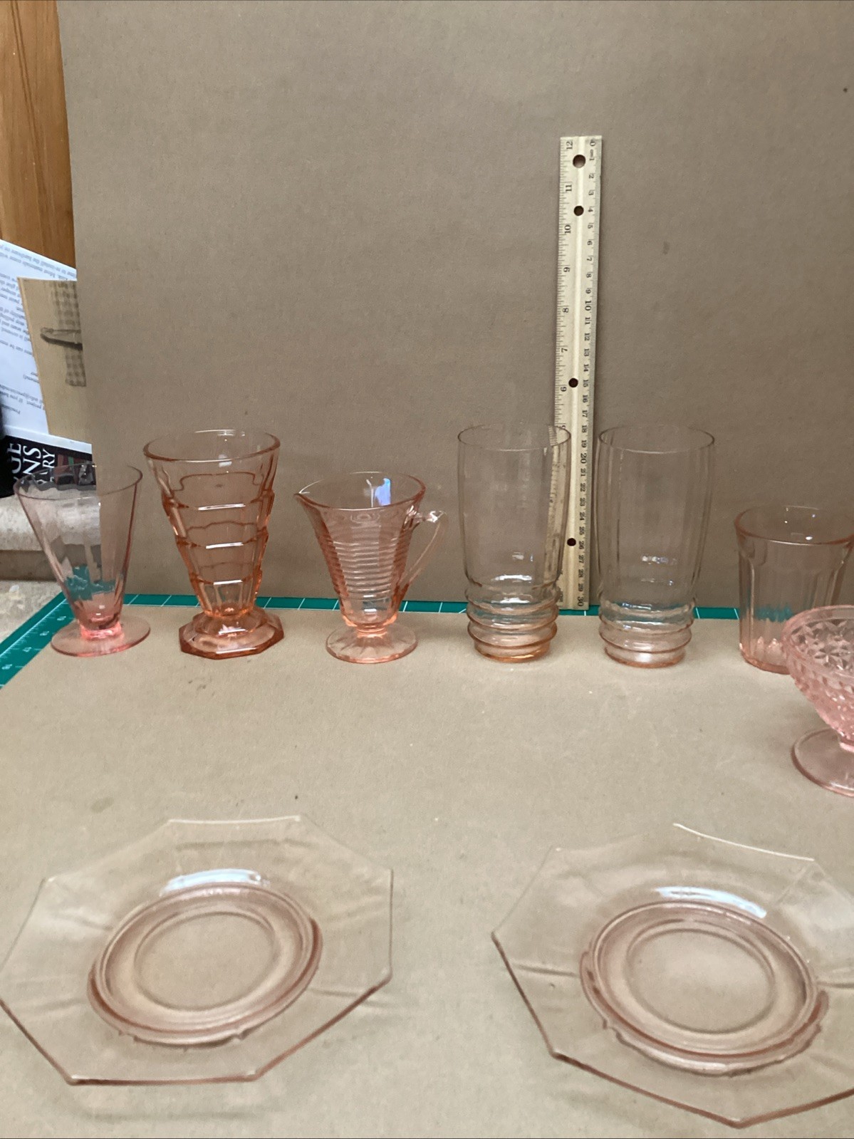 Large Vintage Lot 25 Pieces Mixed Pink Depression Glass