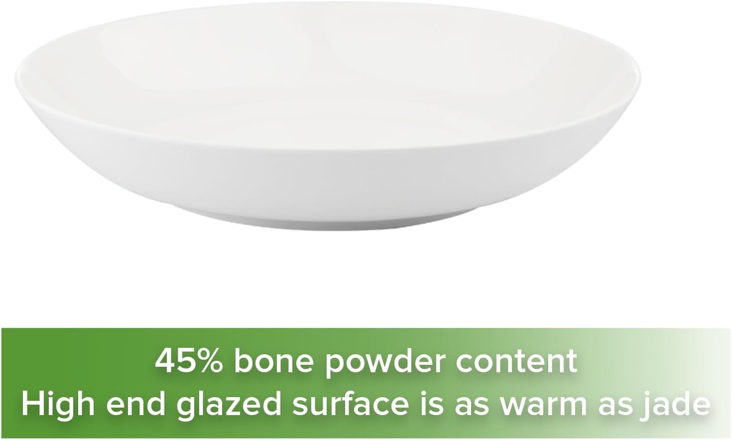 Fine Bone China Deep Plate Pasta Bowl 8.5 Inches Set of 6 Fine Glaze White Color