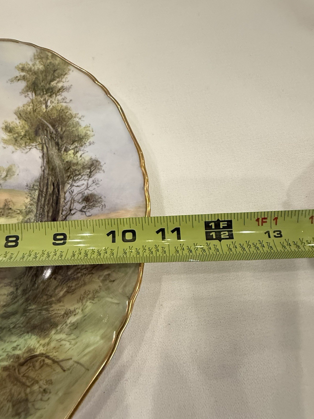 Pristine 1952 Royal Worcester Peter Love Signed Cabinet Plate Harvington 10.5″