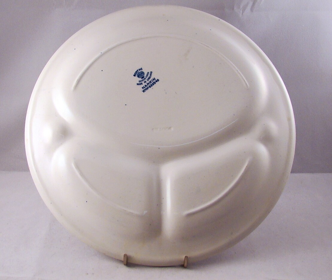 Booths England Flow Blue NANKIN A1452 Divided Grill Plate READ