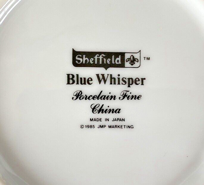 Set of 4 VTG Sheffield “Blue Whisper” Fine China 5-1/2″ Dessert/Fruit Bowls GOOD