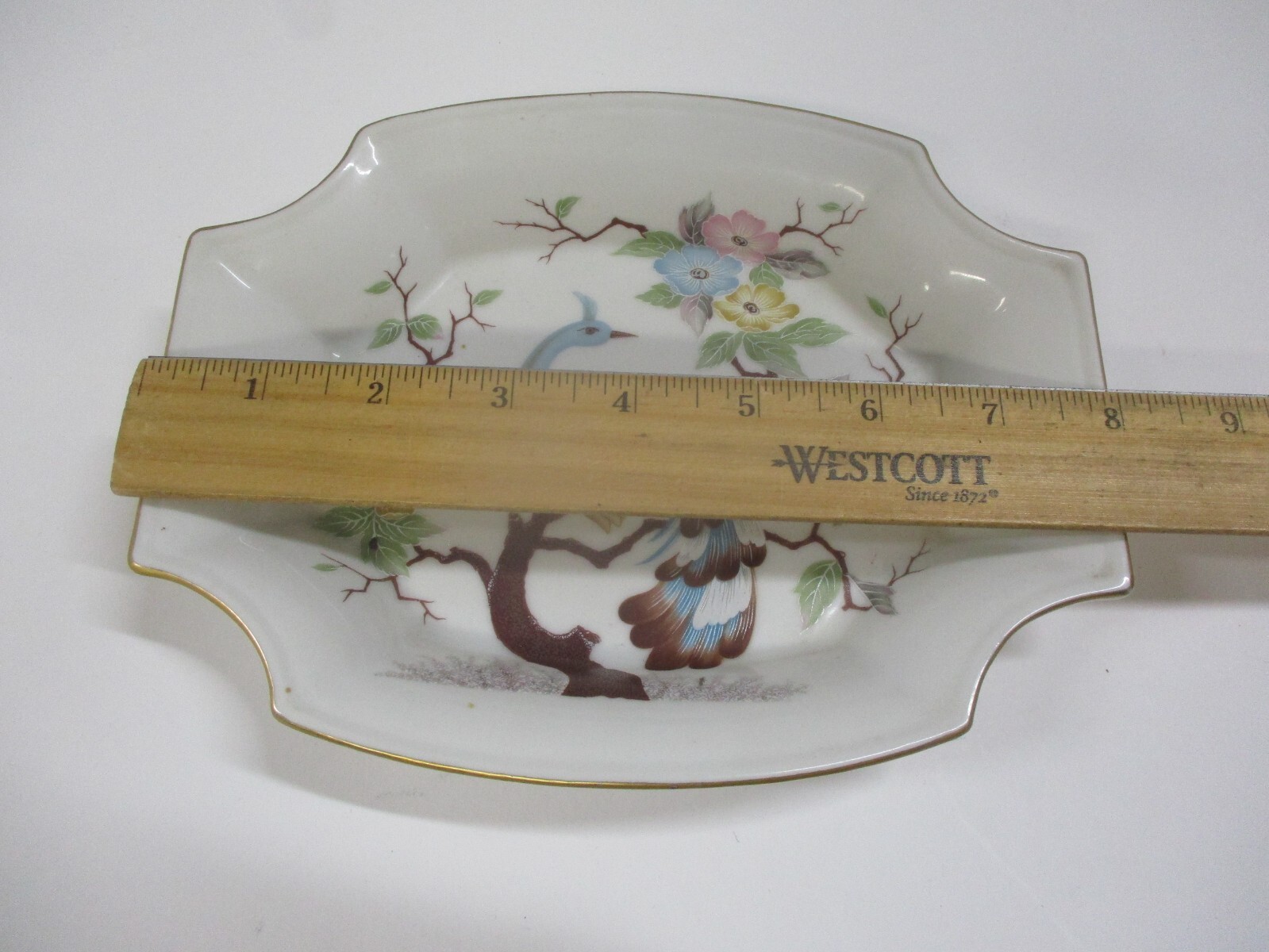Vintage Rectangular Shafford Peacock Candy/Trinket Dish