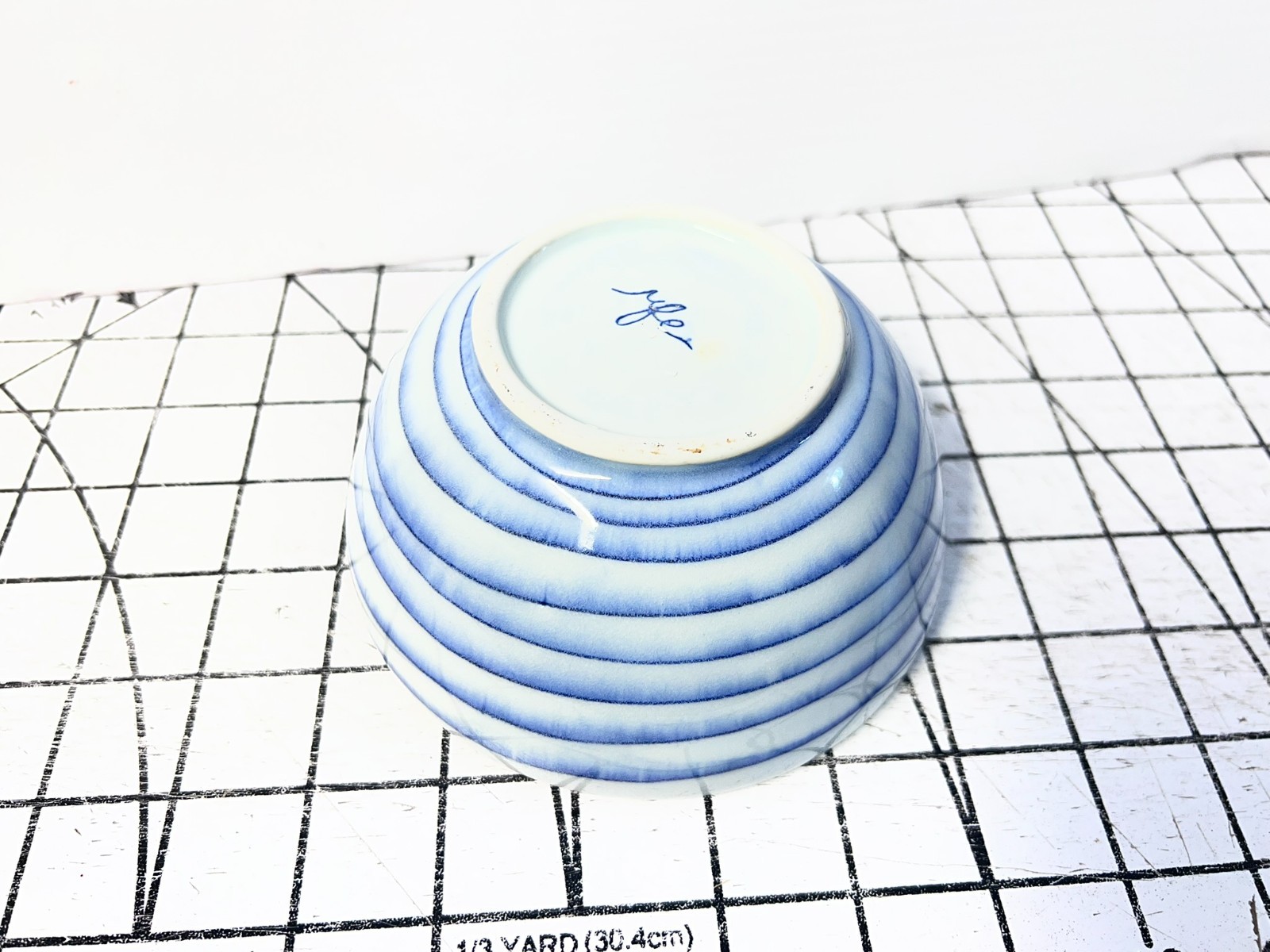 Cereal /Soup Bowl- White & Blue Stripe