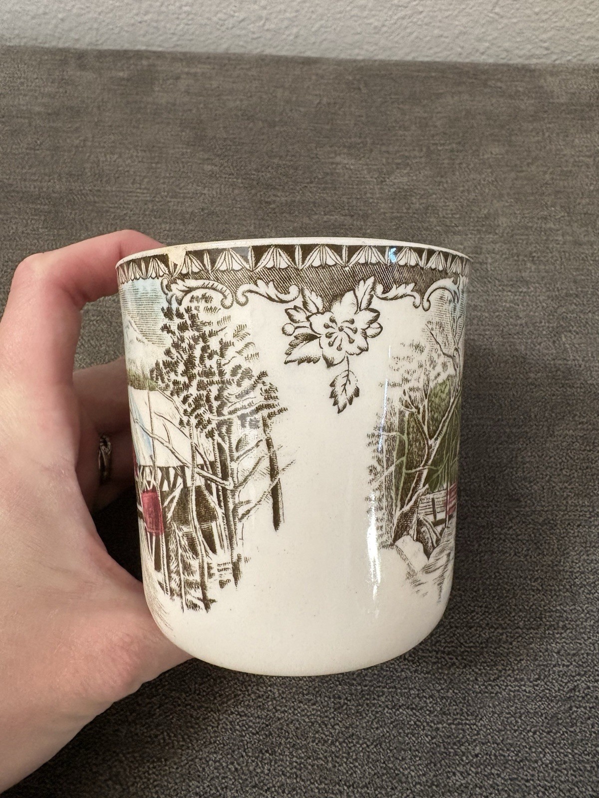 The Friendly Village The Covered Bridge Mug by Johnson Brothers Made In England