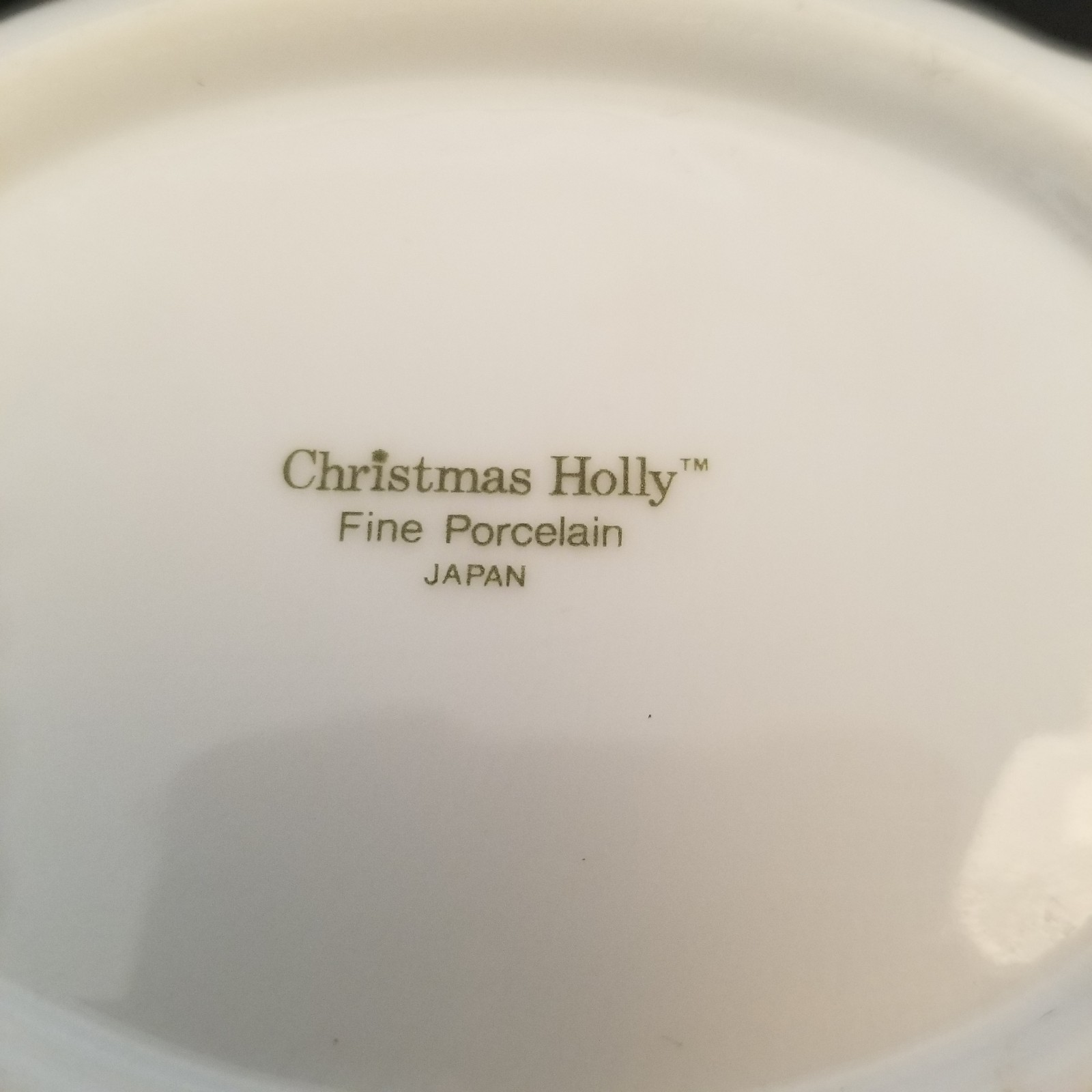 Japanese Porcelain Gold Trim Holiday Nut Bowl Christmas Holly Candy Dish Trinket