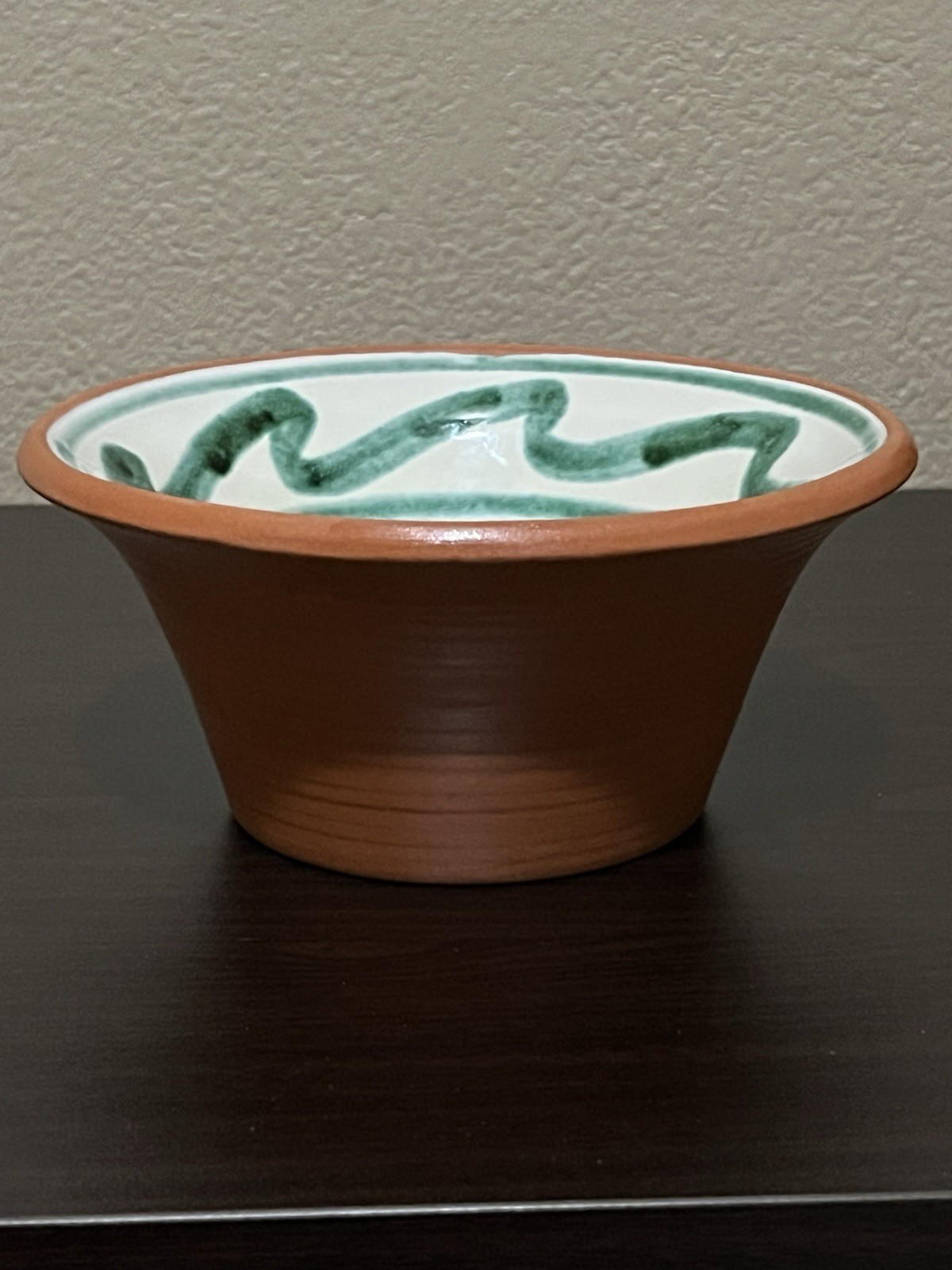 Vintage Redware Terracotta Spanish Art Pottery Bowl