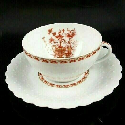 Georges Boyer Limoges NANKIN ROUGE Tea Cup & Saucer Aurore