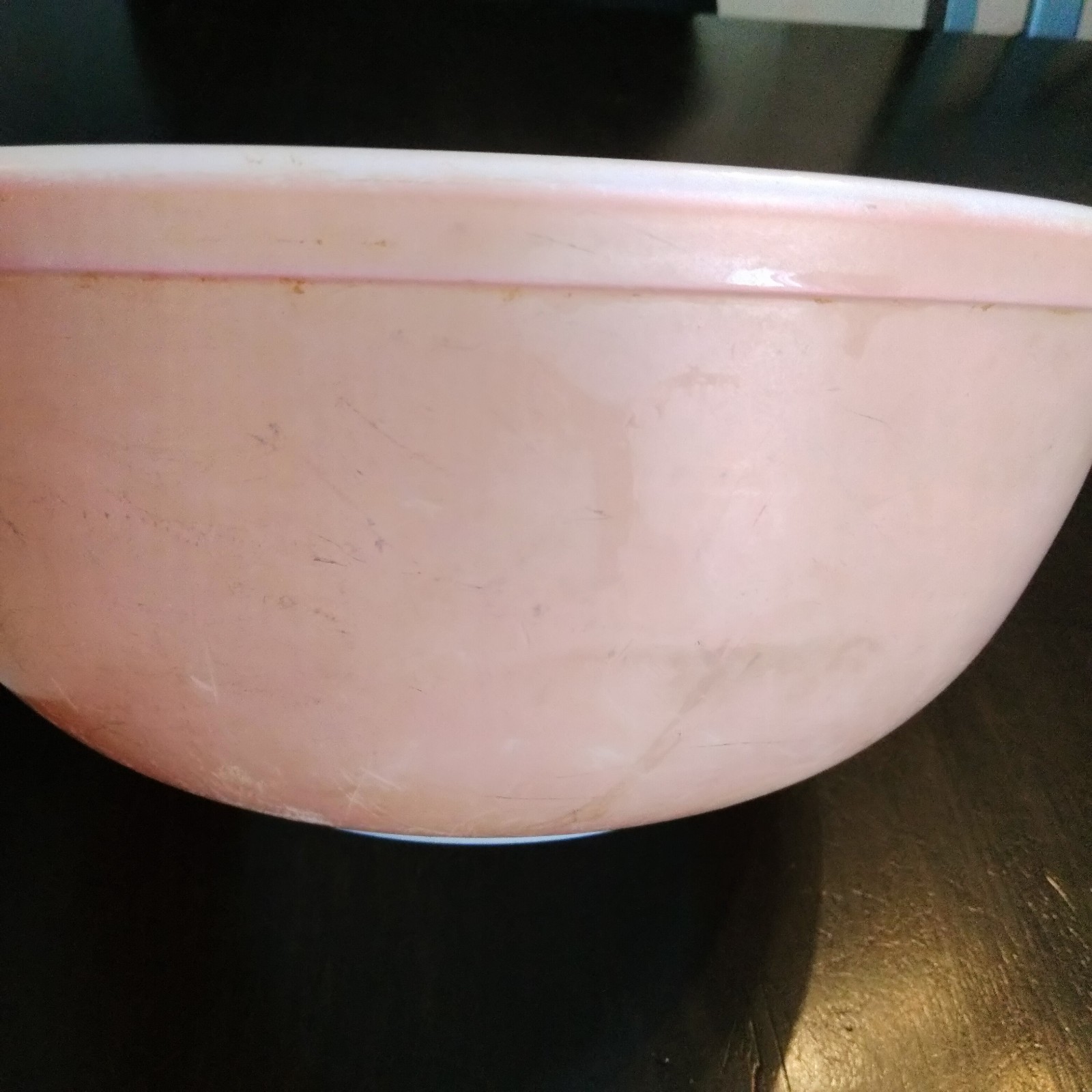 Vintage PYREX Flamingo Pink/peach color 4 Qt. Mixing Bowl # 404 4 Quart lot pics