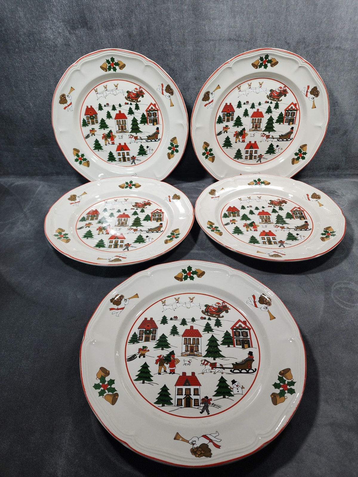 Vtg Jamestown China Action THE JOY OF CHRISTMAS Dinner Plates/Bowls/Cups/15 pcs